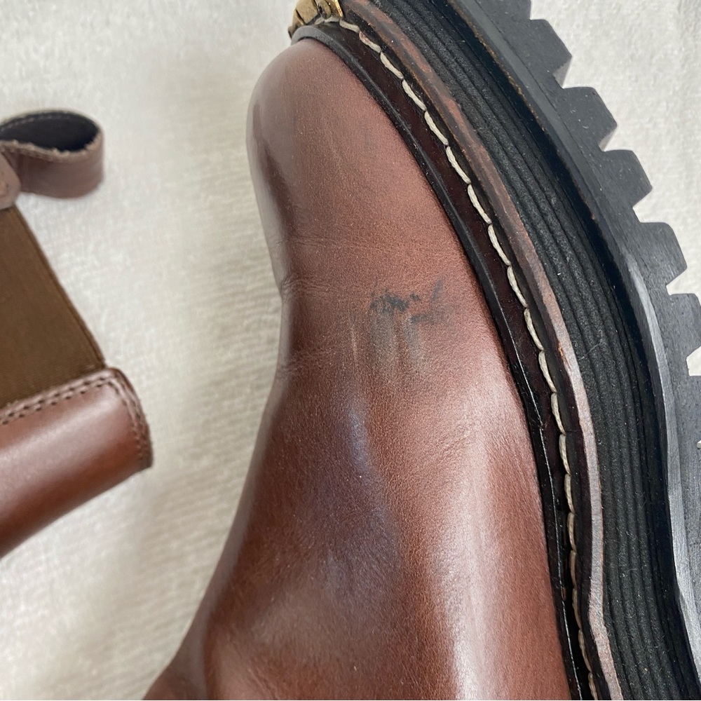 Sandro Paris Women's Brown Leather Chelsea Combat Boot Size 5.5/6 Streetwear - Picture 11 of 16